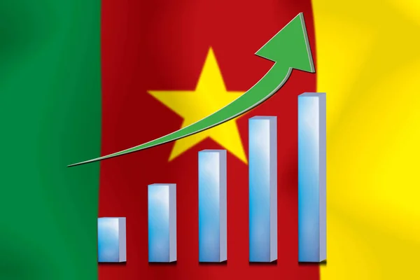 concept  graph The economic betterment Finance and accounting on  flag background