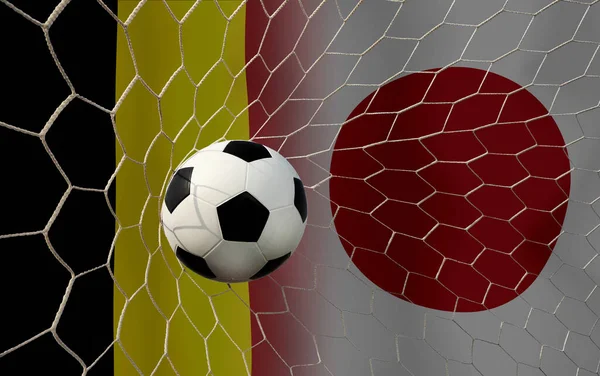 Змагання Футболу Між Збірними Бельгії Японії — стокове фото
