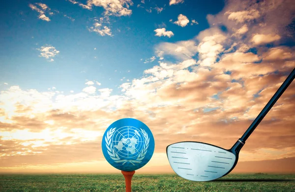 Golfbal Verenigde Naties Vintage Kleur — Stockfoto