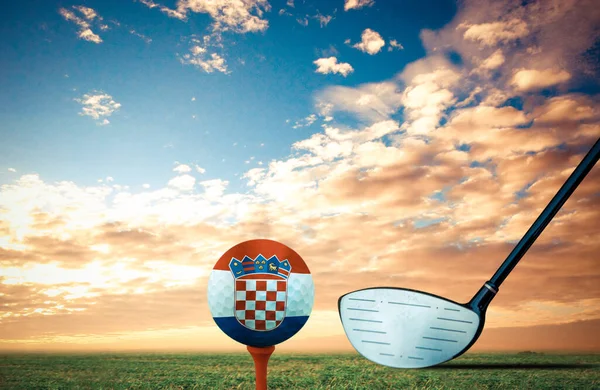 Golf Ball Croatia Vintage Color — Stock Photo, Image