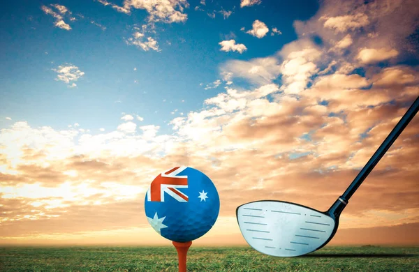 Golf Ball Ausztrália Vintage Szín — Stock Fotó