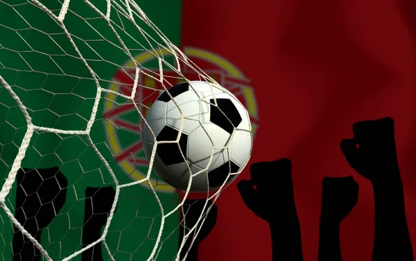 葡萄牙国旗和足球 概念体育运动 — 图库照片