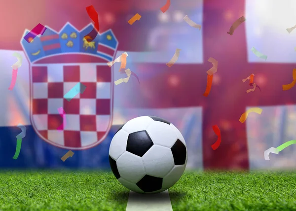 Copa Fútbol Competencia Entre Nacional Croata Nacional Inglaterra —  Fotos de Stock