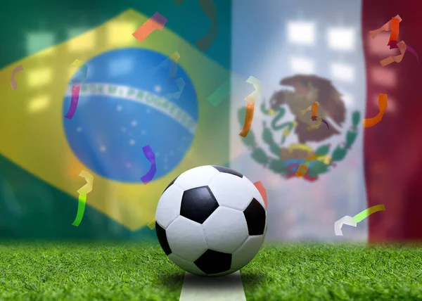 Football Cup Competition National Brazil National Mexico — Stock Photo, Image