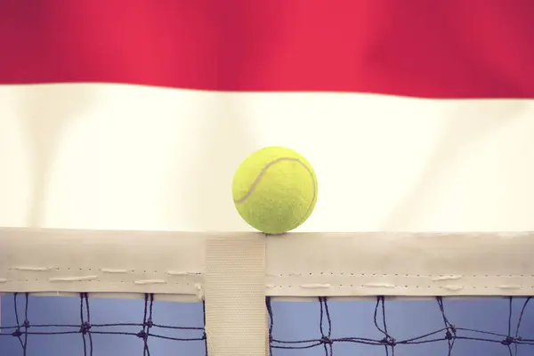 Tennis Ball Net Flag Background — Stock Photo, Image