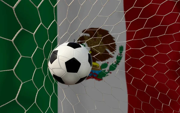 Bandera México Balón Fútbol —  Fotos de Stock