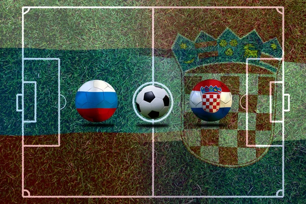 Змагання Футболу Між Національною Російською Хорватською Національною Збірною — стокове фото