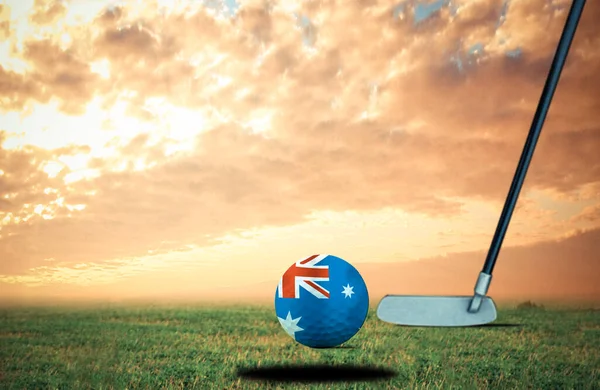 Bola Golfe Austrália Cor Vintage — Fotografia de Stock