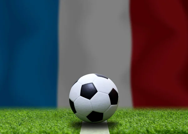 Frankrike Flagga Och Fotboll Begreppssport — Stockfoto