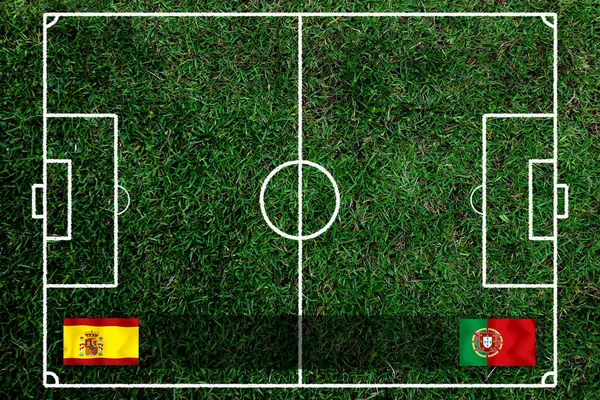Zawody Pucharu Piłki Nożnej Pomiędzy Narodowym Span Portugalskim — Zdjęcie stockowe