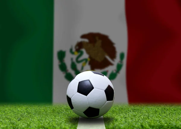 墨西哥国旗和足球 概念体育 — 图库照片