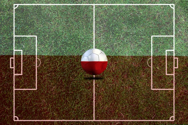 Polonia Bandiera Pallone Calcio — Foto Stock