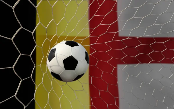 Competição Futebol Entre Bélgica Nacional Inglaterra Nacional — Fotografia de Stock