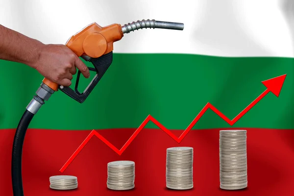 Koncepció World Oil Price Chart Flag Background — Stock Fotó