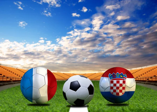 Ulusal Fransa ile Hırvatistan arasındaki futbol kupası yarışması.