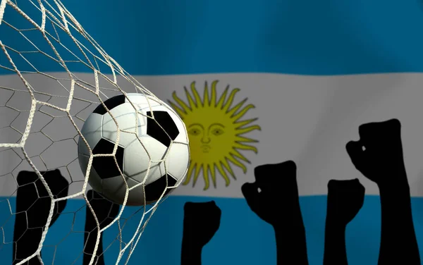 Bandiera Argentina Pallone Calcio Concetto Sport — Foto Stock