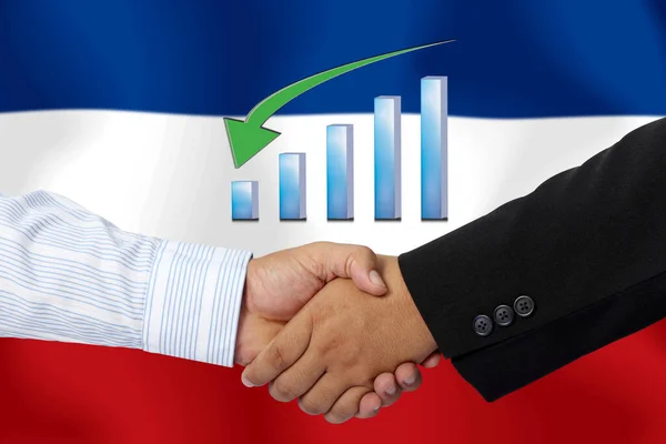 Handschlag Oder Vertrag Zusammen Mit Der Flagge Jugoslawiens Als Hintergrund — Stockfoto