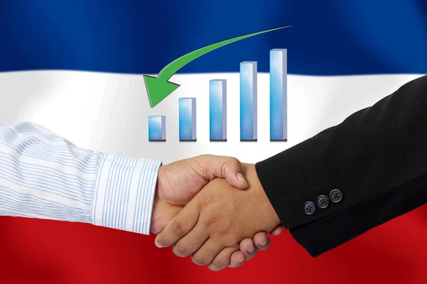 Handdruk Contract Samen Met Vlag Van Joegoslavië Als Achtergrond — Stockfoto