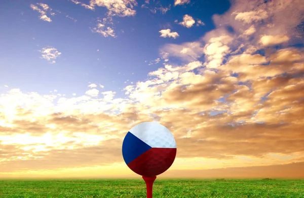 Golfbal Czech Vintage Kleur — Stockfoto