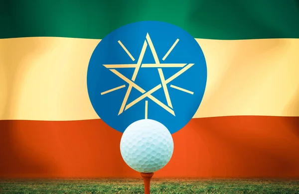 Golf ball ETHIOPIA vintage color.