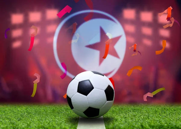 Tunis Flag Soccer Ball Concept Sport — Stock Photo, Image