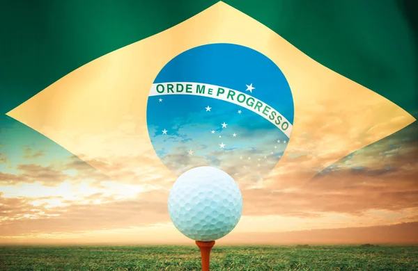 Golf ball Brazil vintage color.