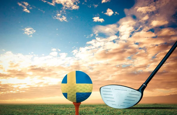 Golf Boll Sverige Vintage Färg — Stockfoto