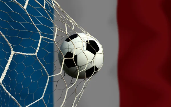 France flag and soccer ball. Concept sport.