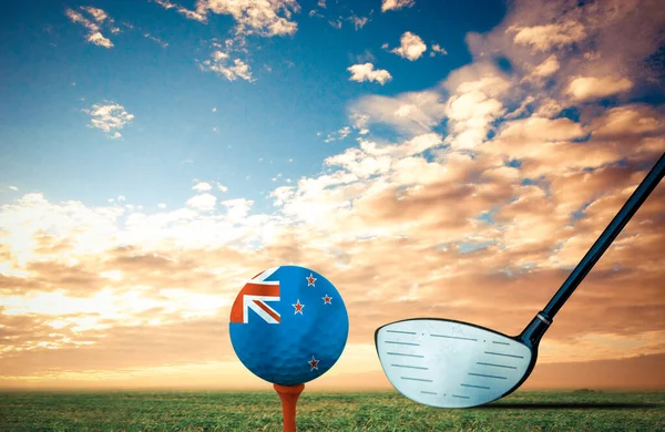 Гольф Мяч Новая Зеландия Винтажный Цвет — стоковое фото