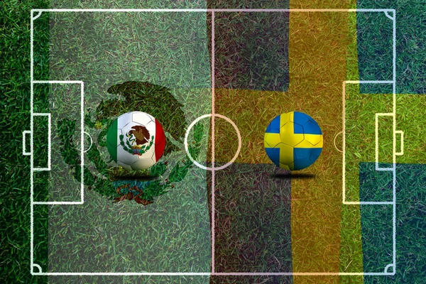 Football Cup competition between the national Mexico and national Sweden.