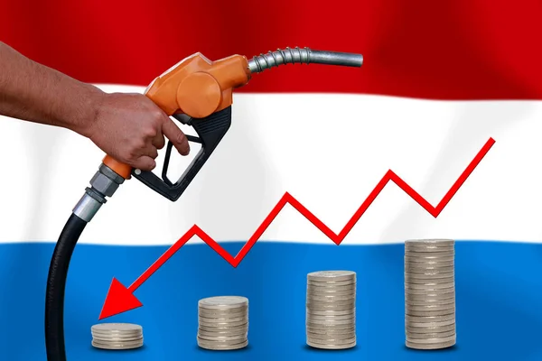 Koncepció World Oil Price Chart Flag Background — Stock Fotó