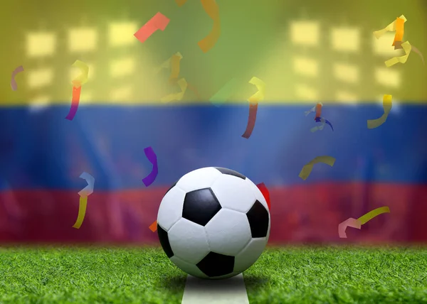 コロンビアフラグとサッカーボール コンセプトスポーツ — ストック写真