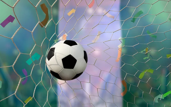 Nigeria Flag Soccer Ball Concept Sport — Stock Photo, Image