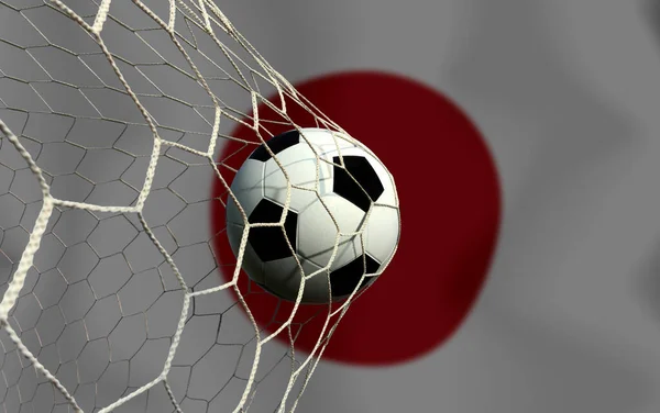 Bandeira Japão Bola Futebol — Fotografia de Stock