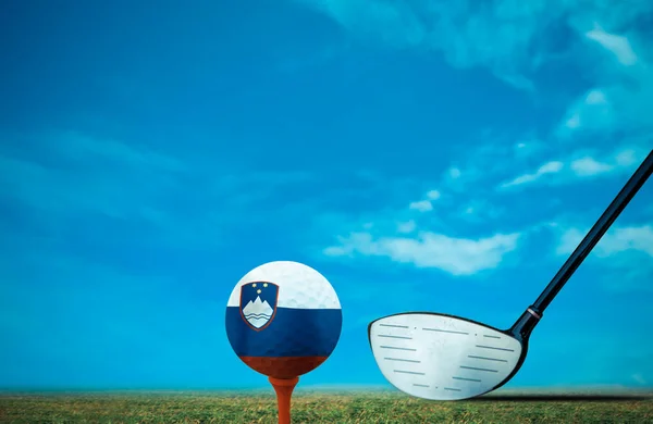 Golf Topu Slovenya Klasik Rengi — Stok fotoğraf