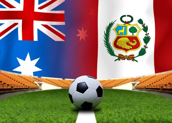 Змагання Футболу Між Збірними Австралії Перу — стокове фото