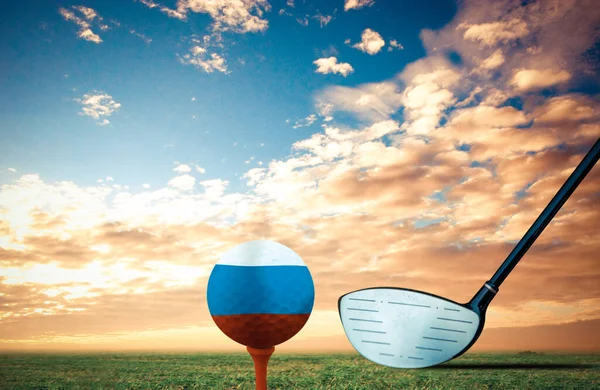 Golf Topu Rusya Nın Klasik Rengi — Stok fotoğraf