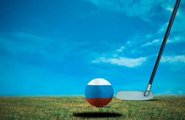 Bola Golfe Rússia Cor Vintage — Fotografia de Stock