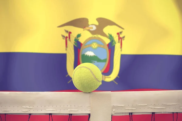 Tennis Bal Net Andorra Vlag Achtergrond — Stockfoto