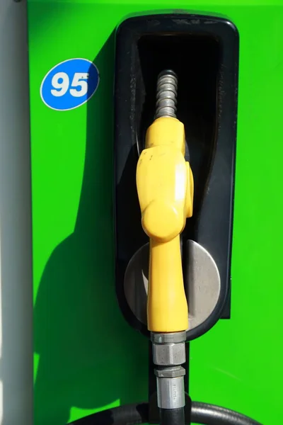 Boquillas Llenado Coloridas Bomba Gasolina — Foto de Stock