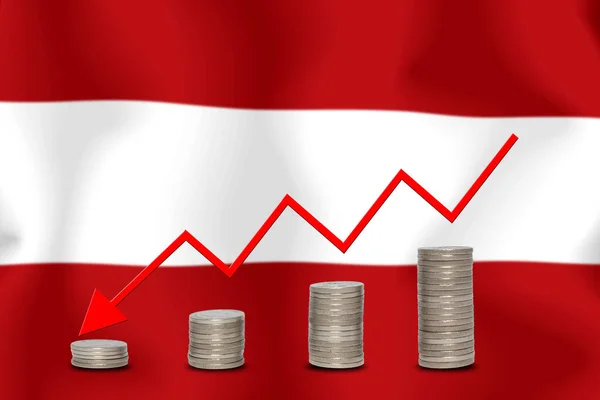 Conceptgrafiek Economische Neergang Financiën Boekhouding Vlag Achtergrond — Stockfoto