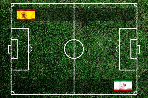 Кубок Футболу Между Сборной Испании Сборной Ирана — стоковое фото