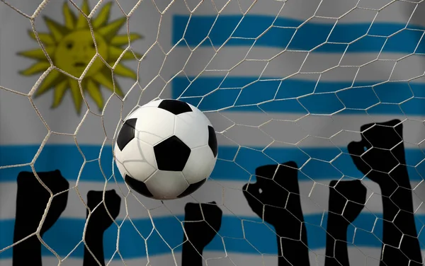 Bandera Uruguay Balón Futbol Concepto Deporte — Foto de Stock