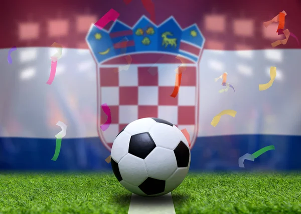 Drapeau Croatie Ballon Football Concept Sport — Photo