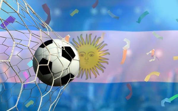 Bandera Argentina Balón Fútbol Concepto Deporte — Foto de Stock