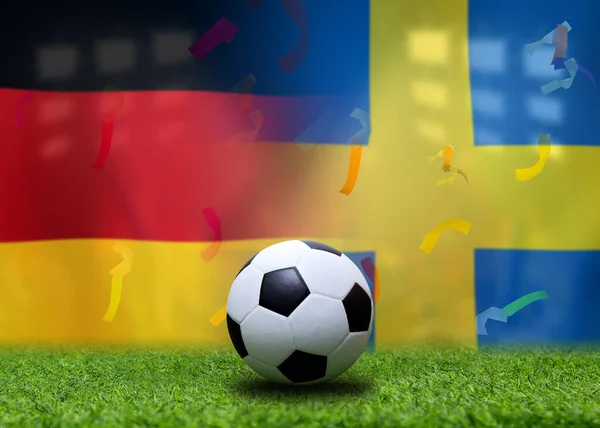 Competição Taça Futebol Entre Alemanha Suécia Nacional — Fotografia de Stock