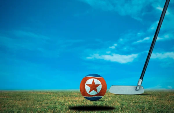 Golf Boll Nordkorea Vintage Färg — Stockfoto