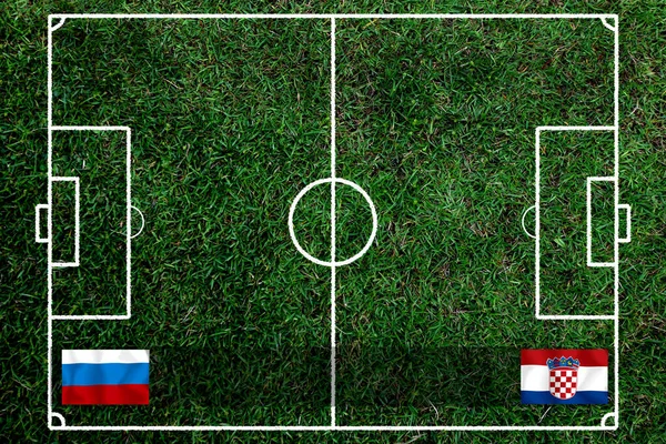 Змагання Футболу Між Національною Російською Хорватською Національною Збірною — стокове фото