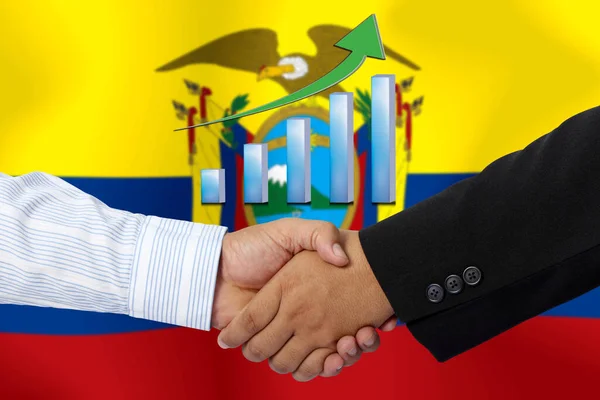 Handdruk Contract Samen Met Vlag Van Andorra Als Achtergrond — Stockfoto