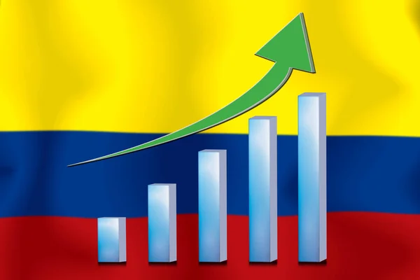 concept  graph The economic betterment Finance and accounting on  flag background